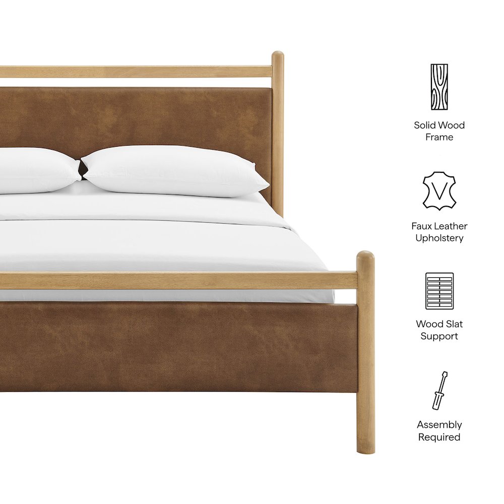 Ginny Queen Size Vegan Leather Platform Bed Frame