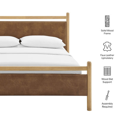 Ginny Queen Size Vegan Leather Platform Bed Frame