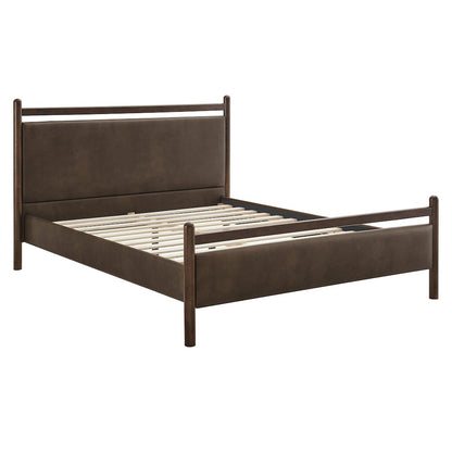 Ginny Queen Size Vegan Leather Platform Bed Frame