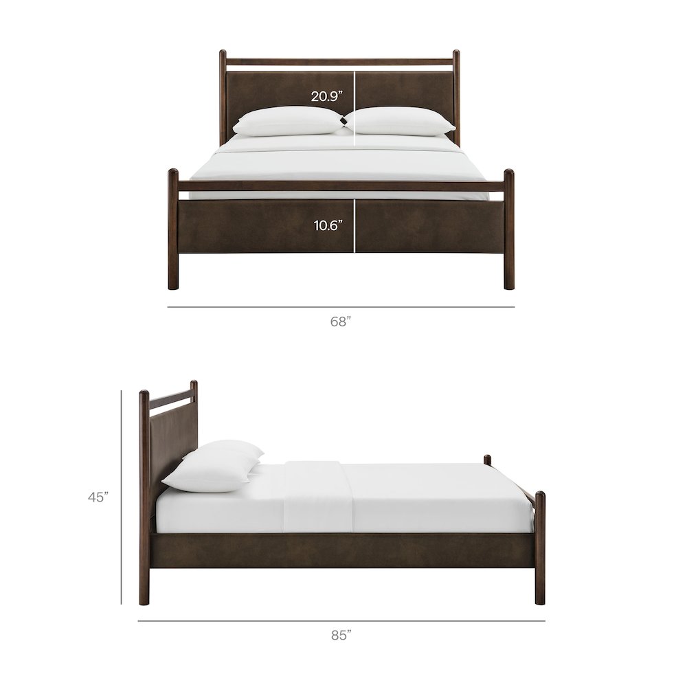 Ginny Queen Size Vegan Leather Platform Bed Frame