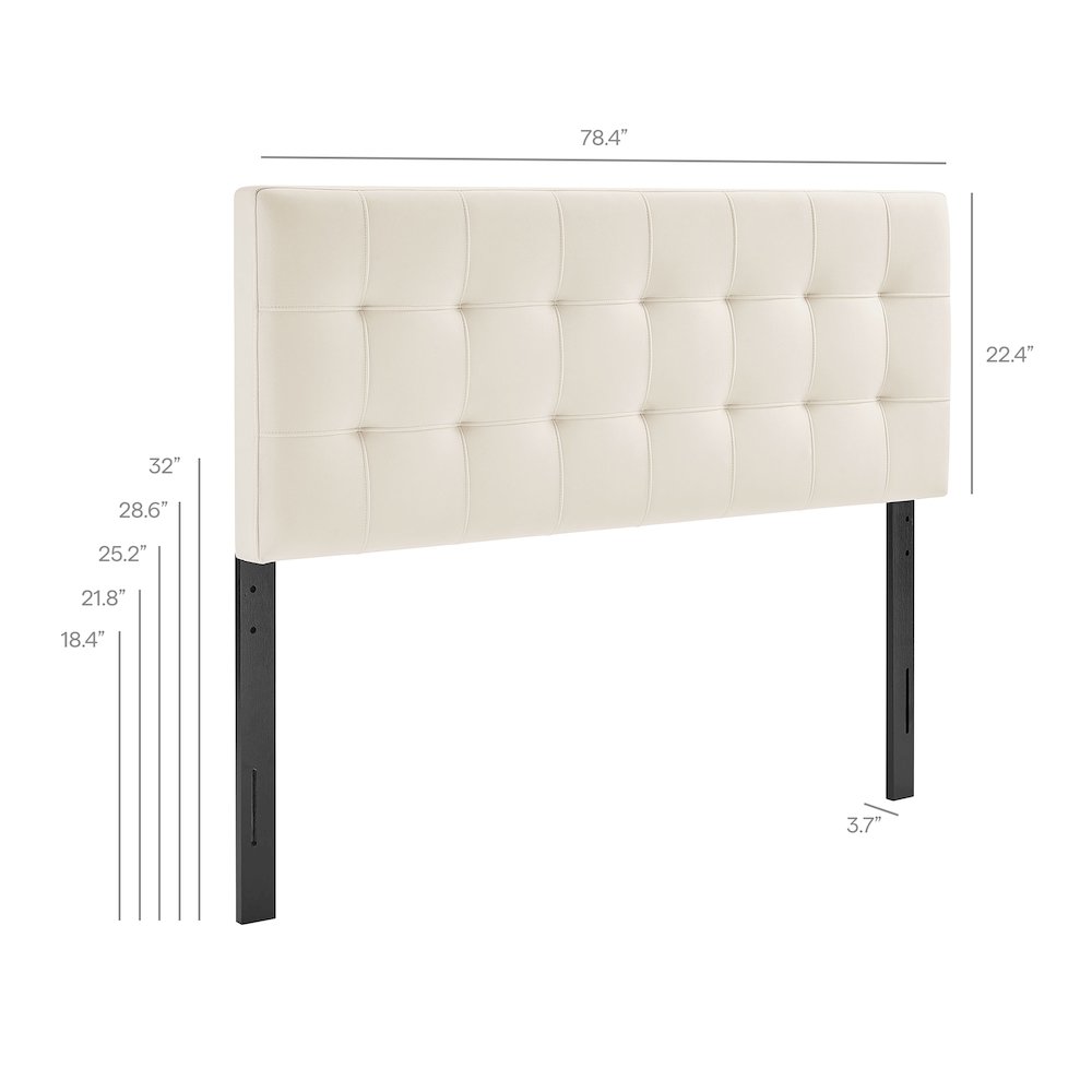 Lily Stain-Resistant Performance Velvet King Size Headboard