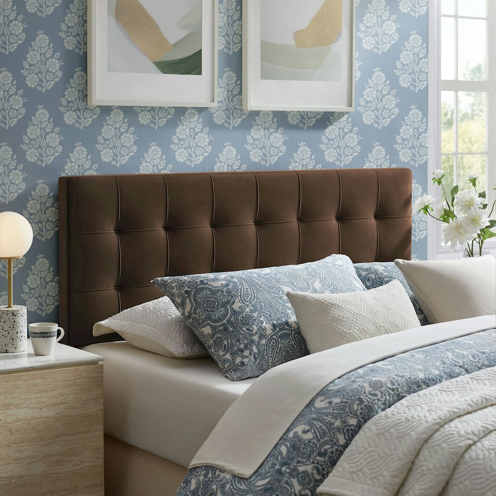 Lily Stain-Resistant Performance Velvet King Size Headboard