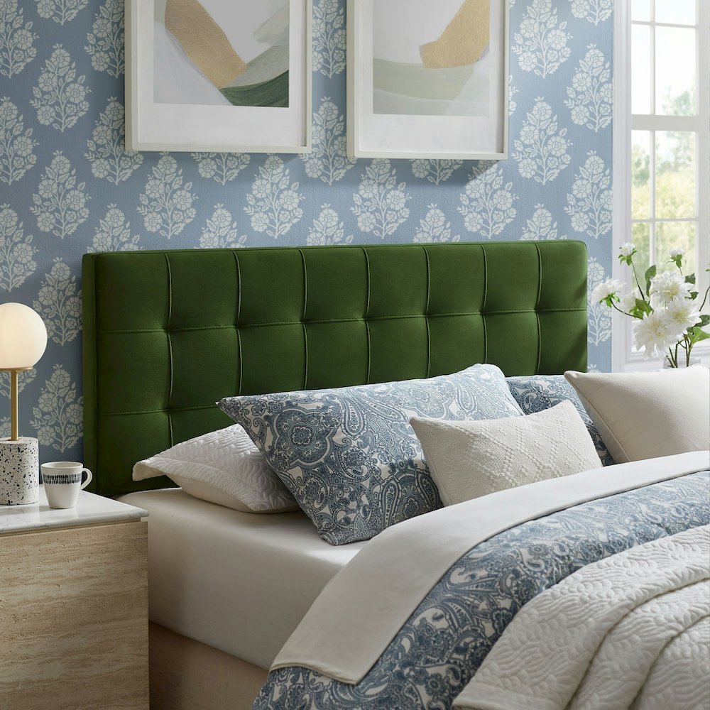 Lily Stain-Resistant Performance Velvet King Size Headboard