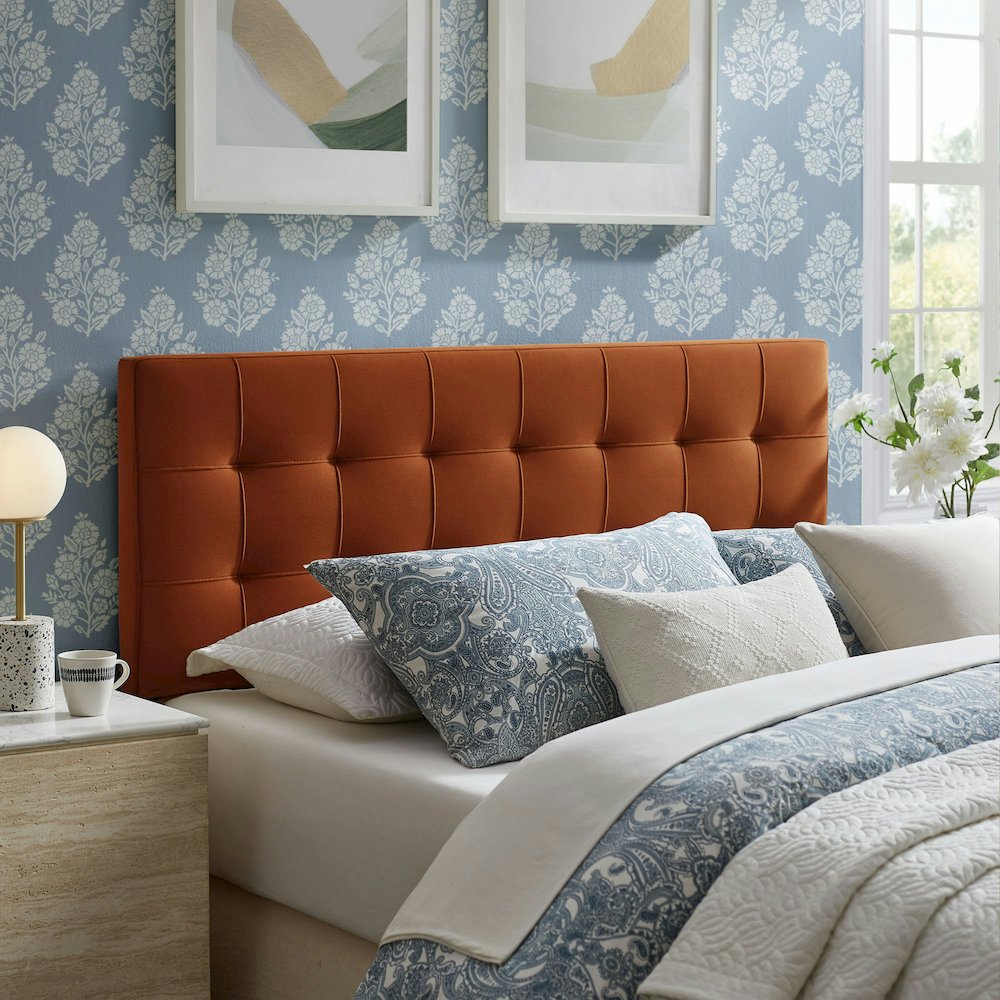 Lily Stain-Resistant Performance Velvet King Size Headboard