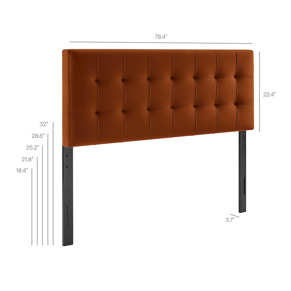 Lily Stain-Resistant Performance Velvet King Size Headboard