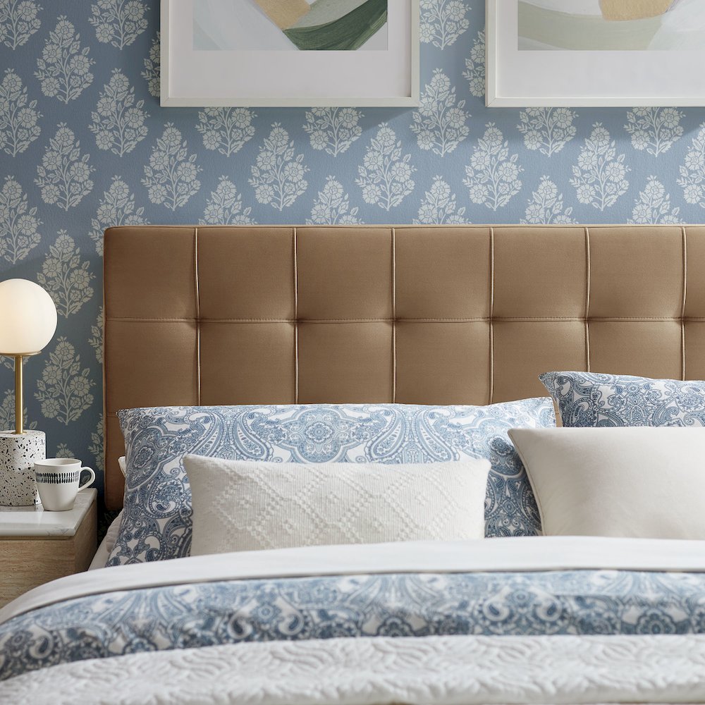 Lily Stain-Resistant Performance Velvet King Size Headboard