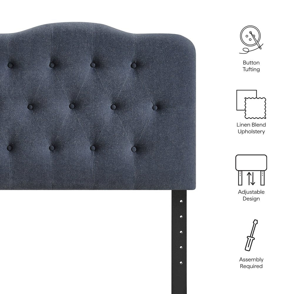 Annabel Premium Linen Blend Twin Headboard