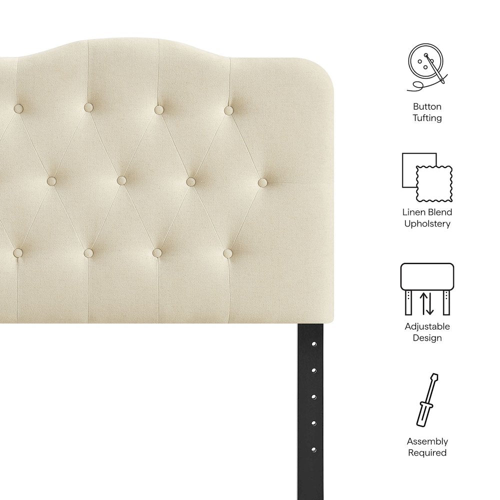 Annabel Premium Linen Blend Twin Headboard