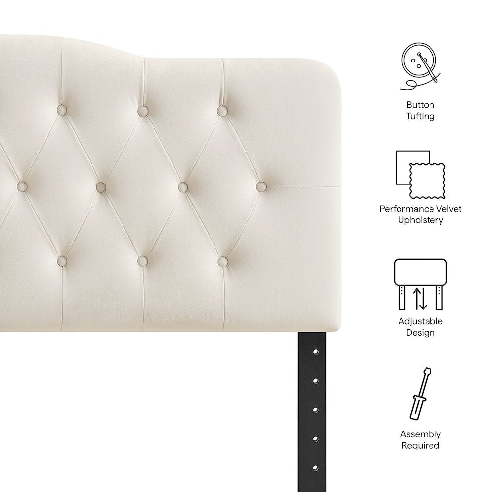 Annabel Stain-Resistant Performance Velvet Full Headboard