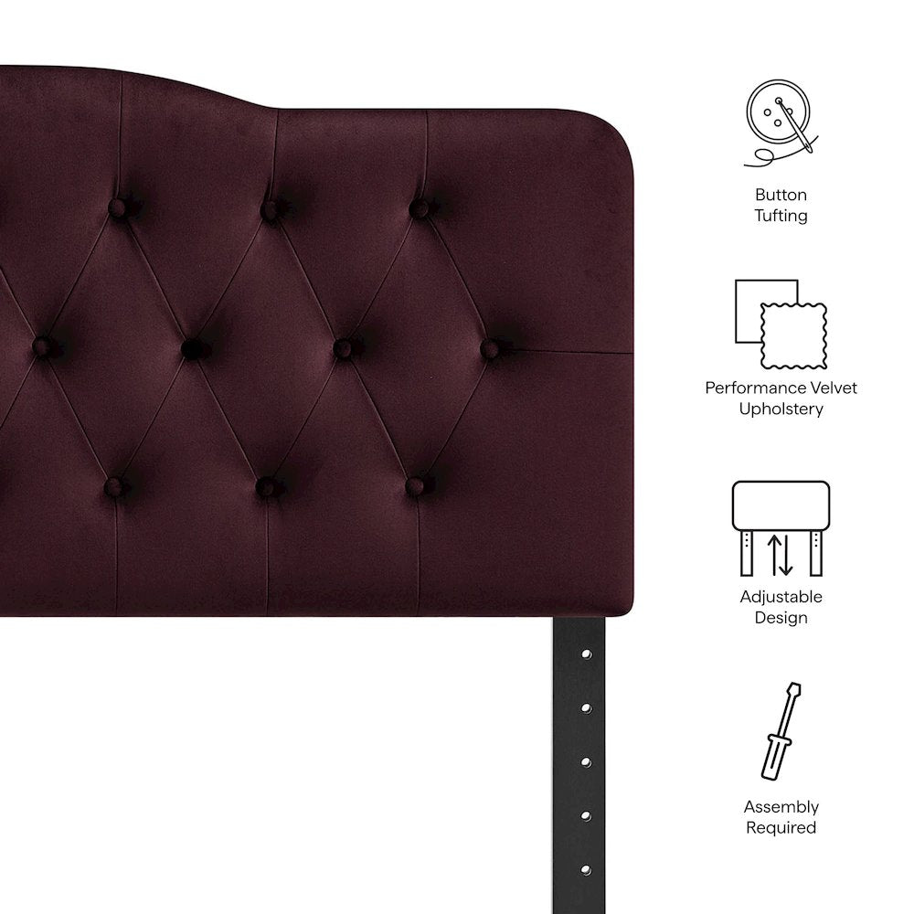 Annabel Stain-Resistant Performance Velvet Full Headboard