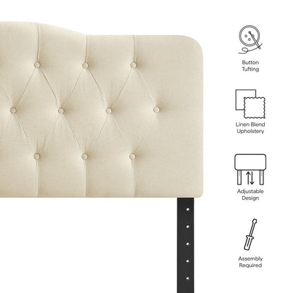 Annabel Premium Linen Blend Full Headboard