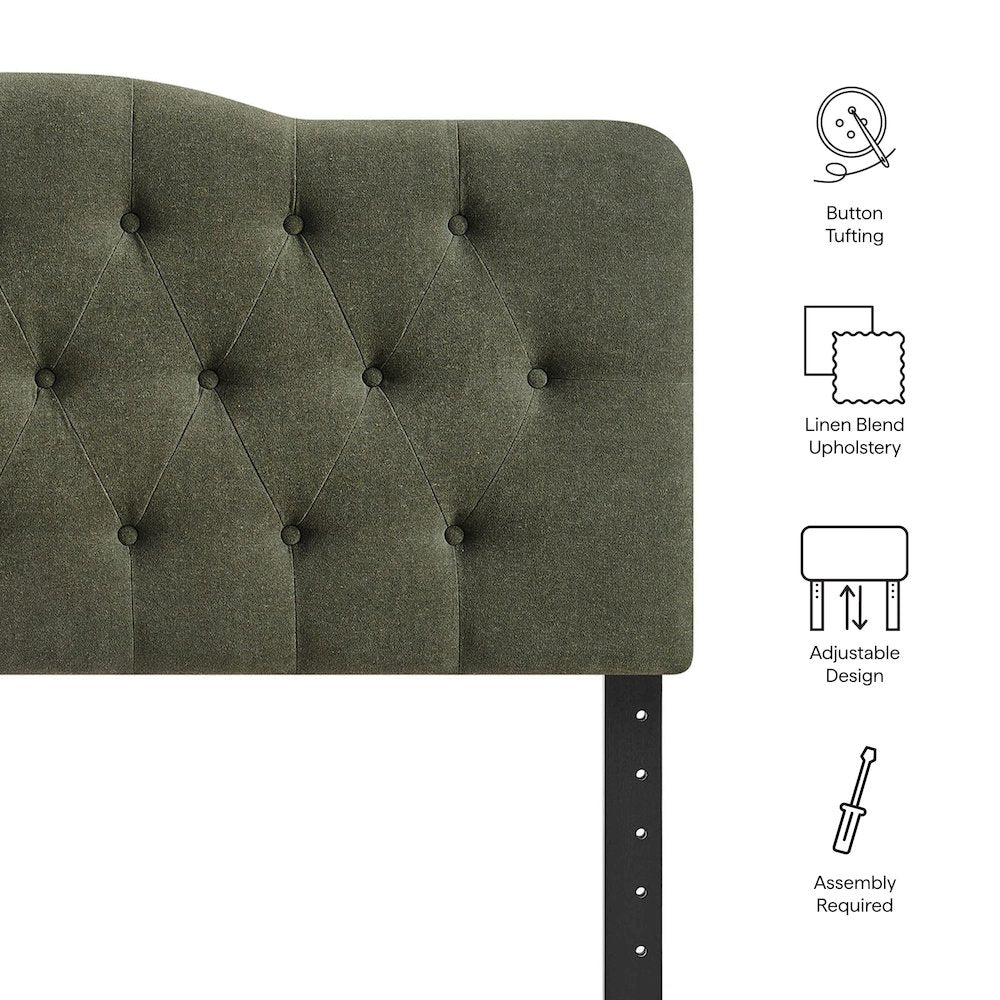 Annabel Premium Linen Blend Full Headboard