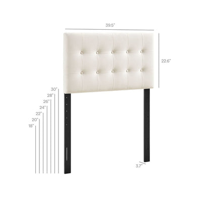 Emily Stain-Resistant Performance Velvet Twin Size Headboard