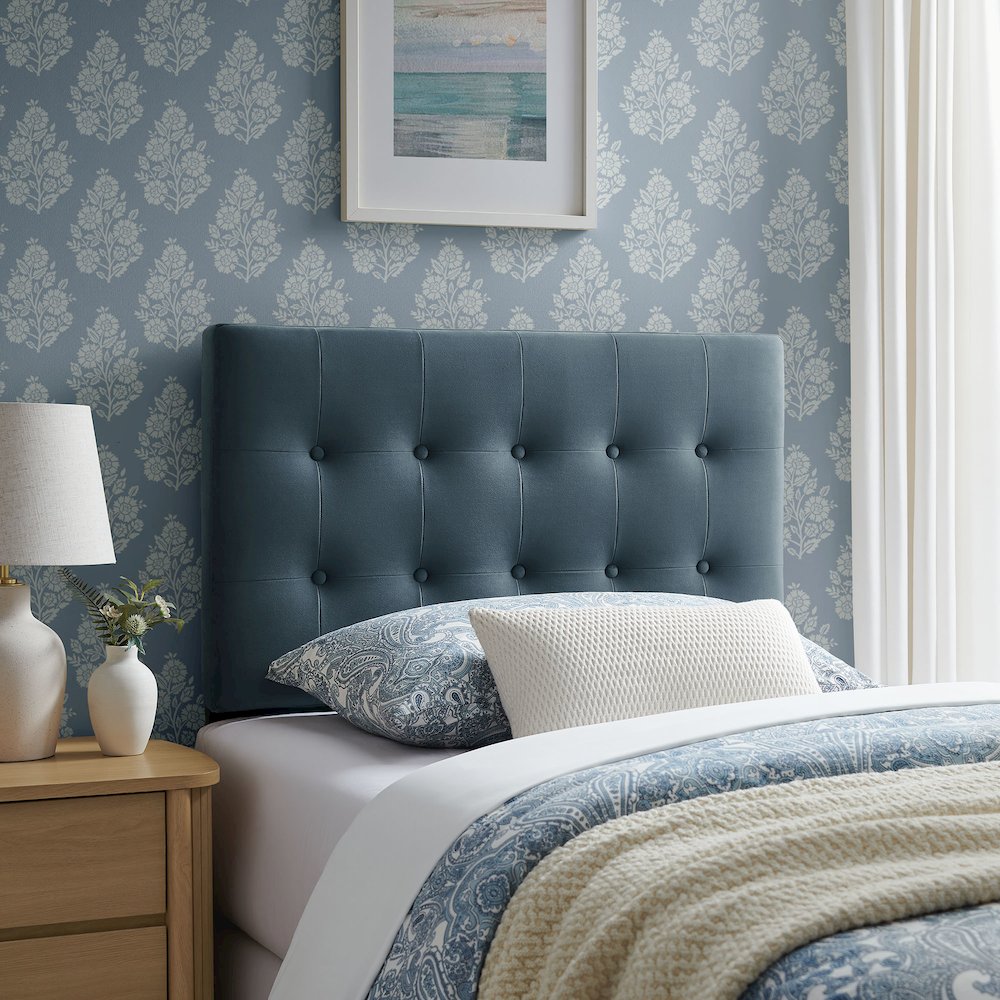 Emily Stain-Resistant Performance Velvet Twin Size Headboard