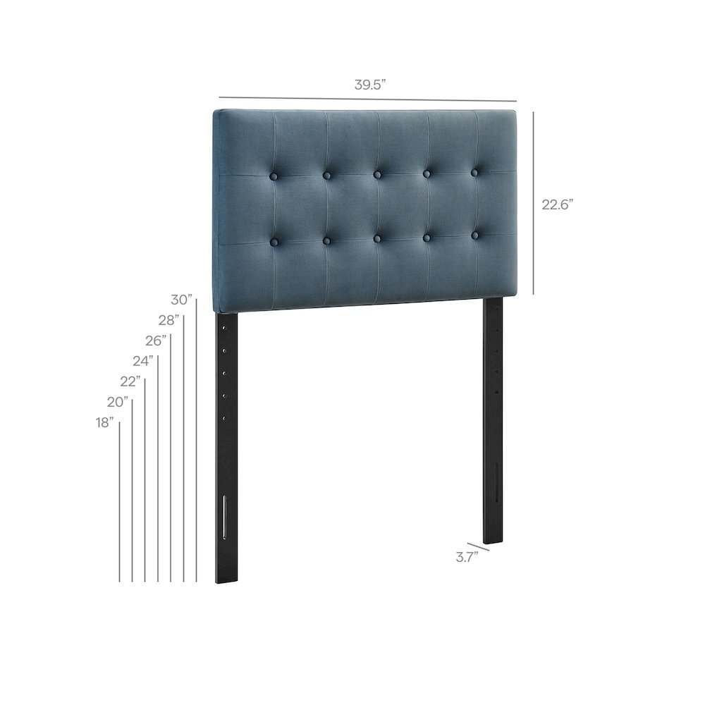 Emily Stain-Resistant Performance Velvet Twin Size Headboard