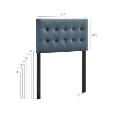 Emily Stain-Resistant Performance Velvet Twin Size Headboard