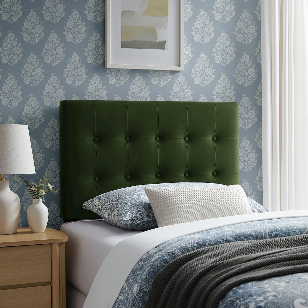 Emily Stain-Resistant Performance Velvet Twin Size Headboard