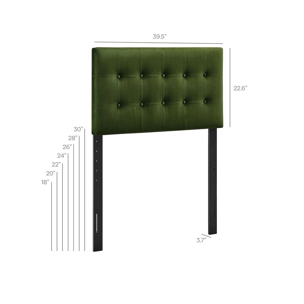 Emily Stain-Resistant Performance Velvet Twin Size Headboard
