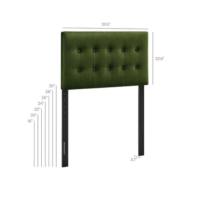 Emily Stain-Resistant Performance Velvet Twin Size Headboard