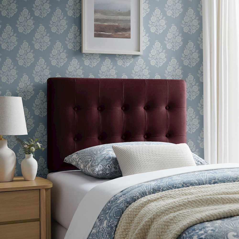 Emily Stain-Resistant Performance Velvet Twin Size Headboard