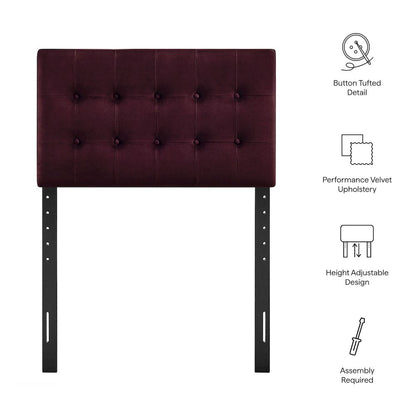 Emily Stain-Resistant Performance Velvet Twin Size Headboard