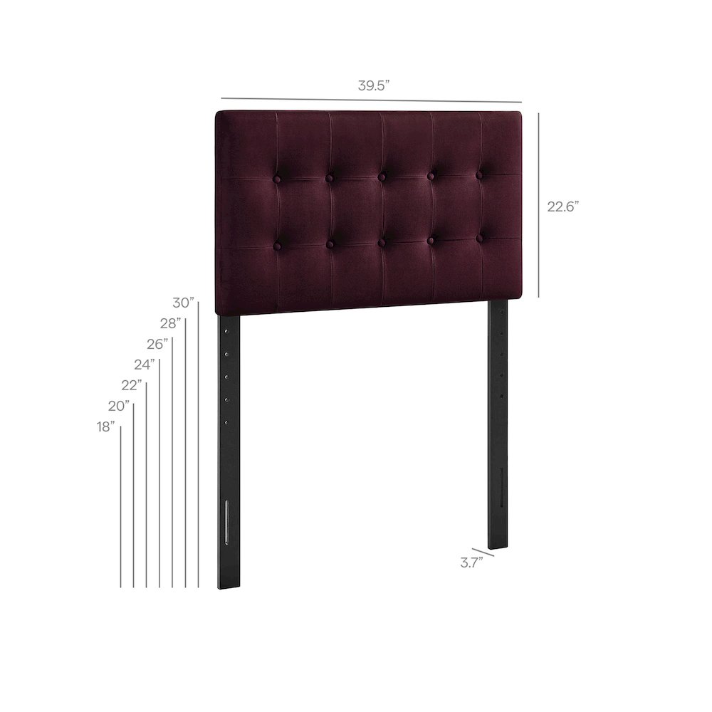 Emily Stain-Resistant Performance Velvet Twin Size Headboard