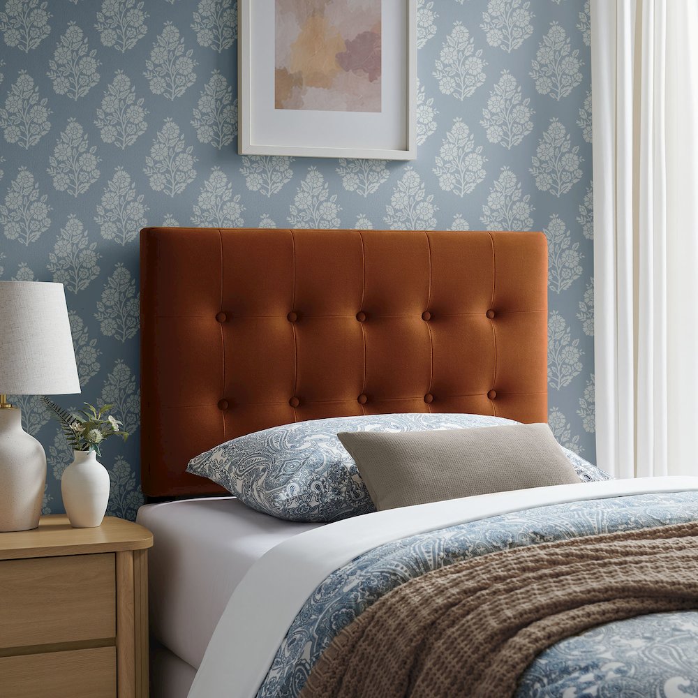 Emily Stain-Resistant Performance Velvet Twin Size Headboard