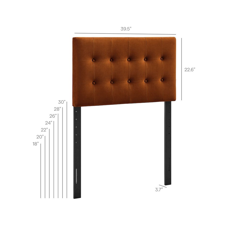 Emily Stain-Resistant Performance Velvet Twin Size Headboard
