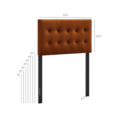 Emily Stain-Resistant Performance Velvet Twin Size Headboard