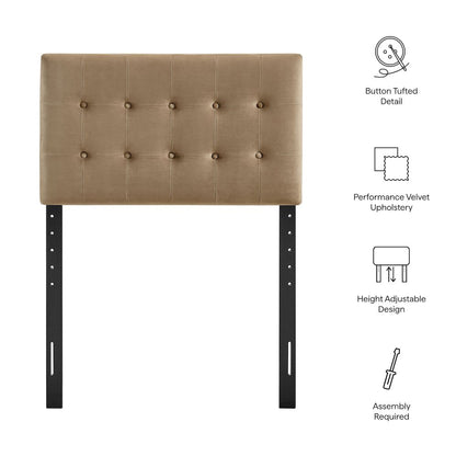 Emily Stain-Resistant Performance Velvet Twin Size Headboard