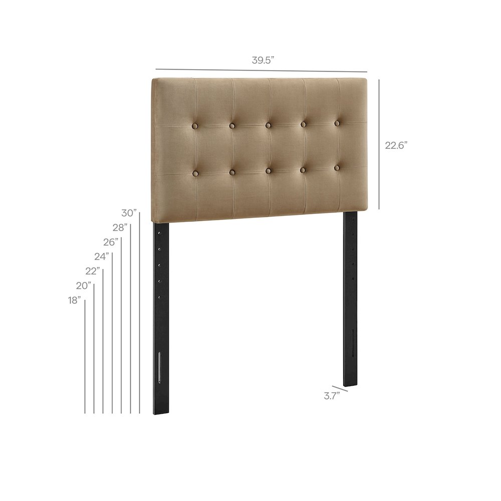 Emily Stain-Resistant Performance Velvet Twin Size Headboard
