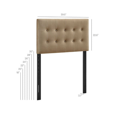 Emily Stain-Resistant Performance Velvet Twin Size Headboard