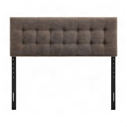 Fabric Upholstered Full Size Headboard Only, Padded and Adjustable, Mocha
