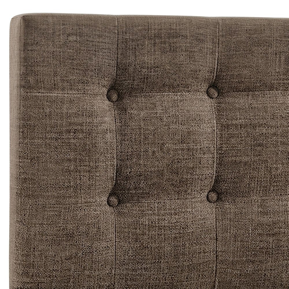 Fabric Upholstered Full Size Headboard Only, Padded and Adjustable, Mocha