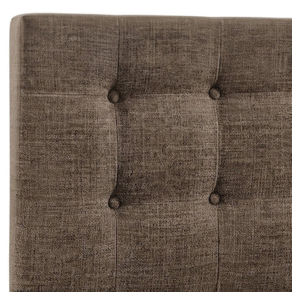 Fabric Upholstered Full Size Headboard Only, Padded and Adjustable, Mocha