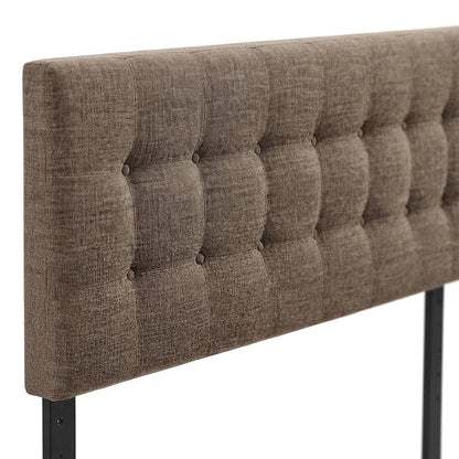 Fabric Upholstered Full Size Headboard Only, Padded and Adjustable, Mocha