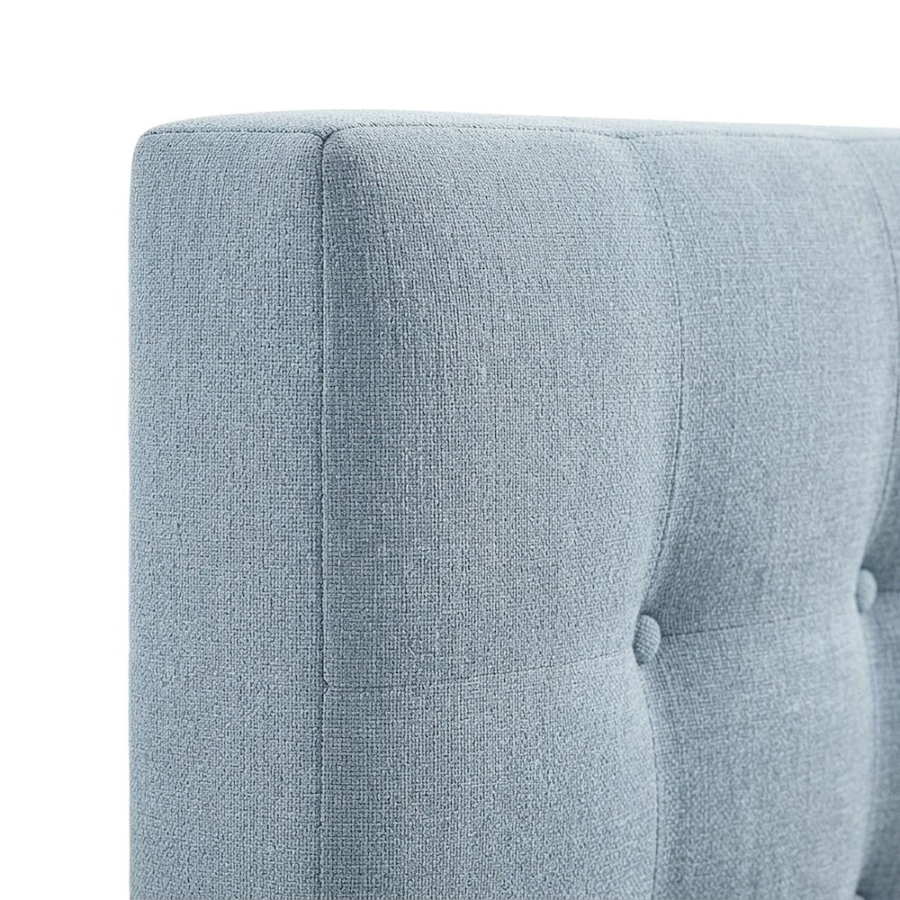 Fabric Upholstered Full Size Headboard Only, Padded and Adjustable, Sky Blue