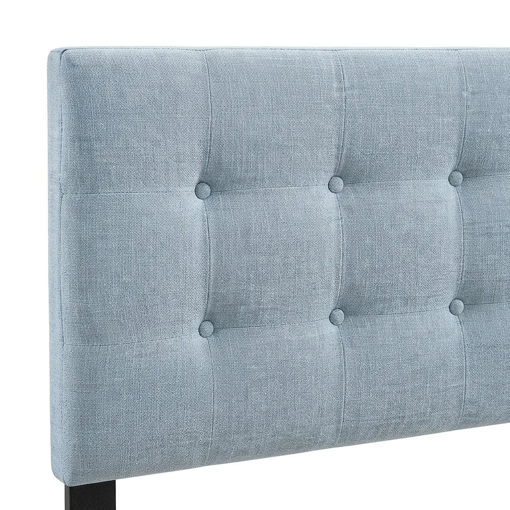 Fabric Upholstered Full Size Headboard Only, Padded and Adjustable, Sky Blue