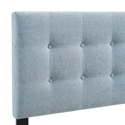 Fabric Upholstered Full Size Headboard Only, Padded and Adjustable, Sky Blue