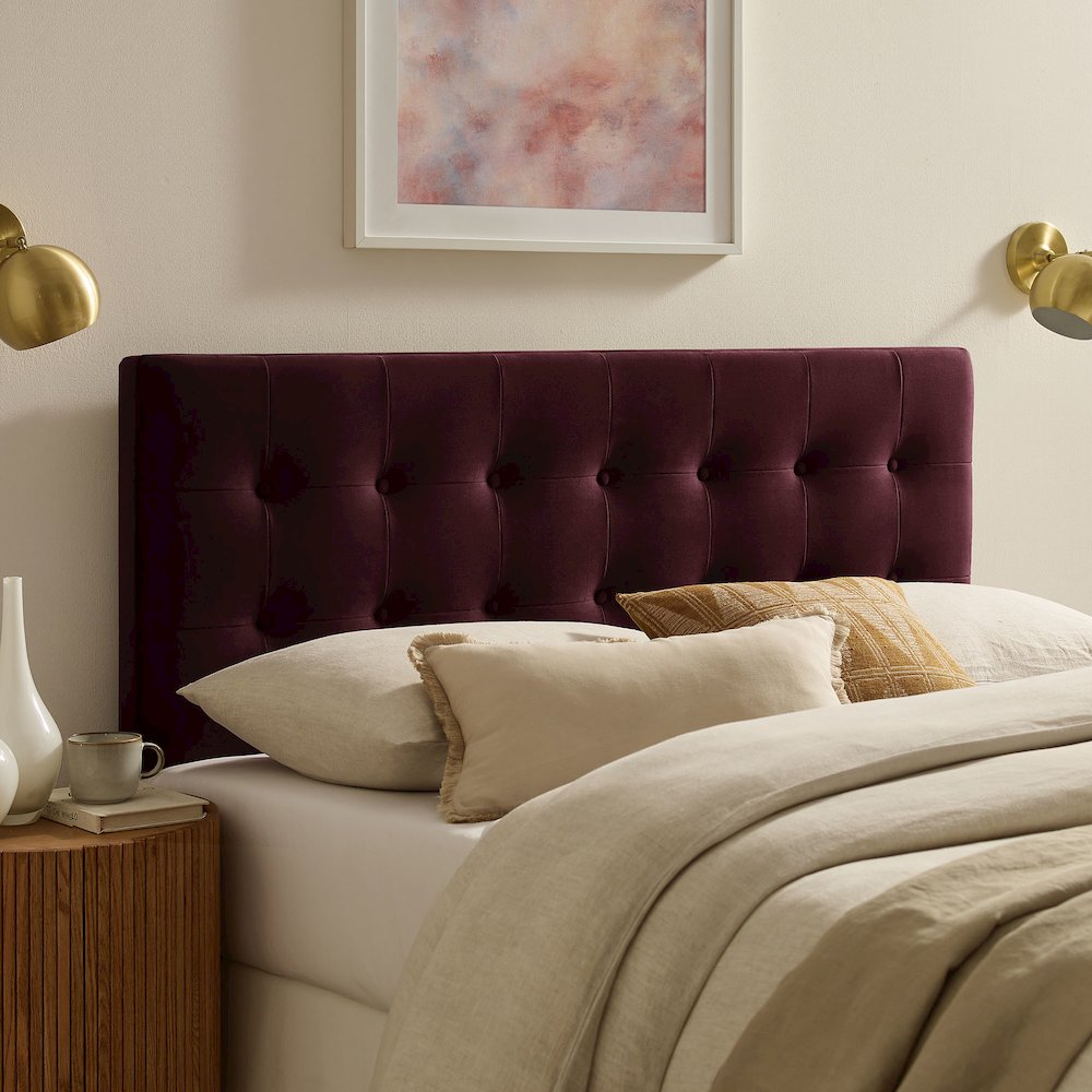 Emily Stain-Resistant Performance Velvet Queen Size Headboard