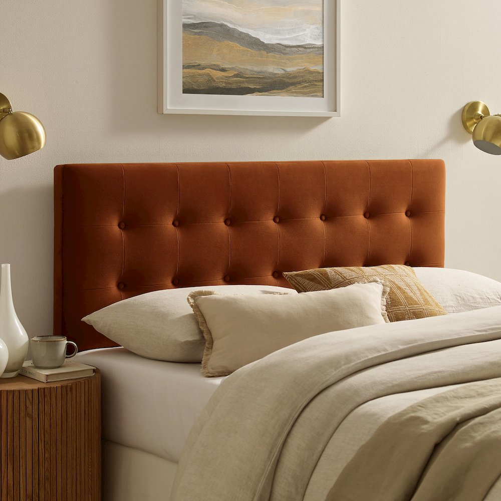 Emily Stain-Resistant Performance Velvet Queen Size Headboard