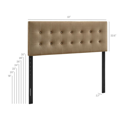 Emily Stain-Resistant Performance Velvet Queen Size Headboard