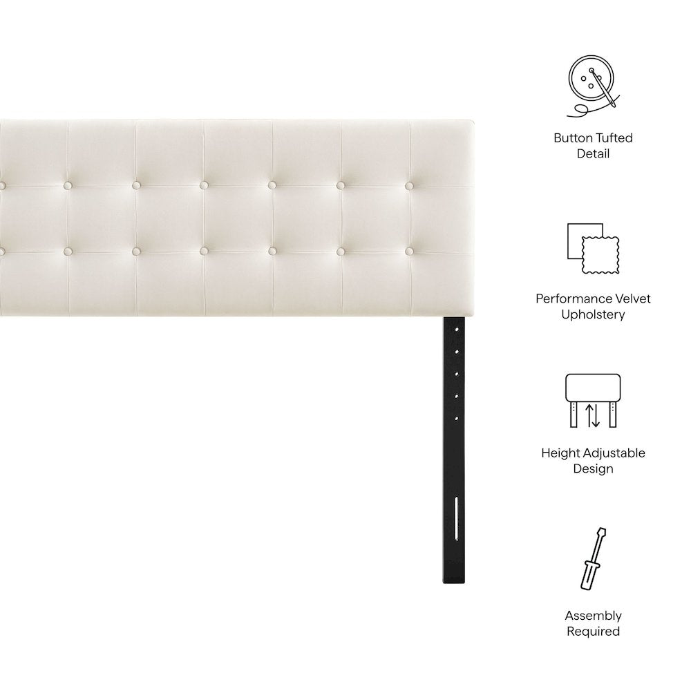 Emily Stain-Resistant Performance Velvet King Size Headboard
