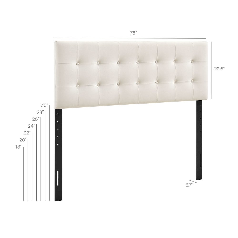 Emily Stain-Resistant Performance Velvet King Size Headboard