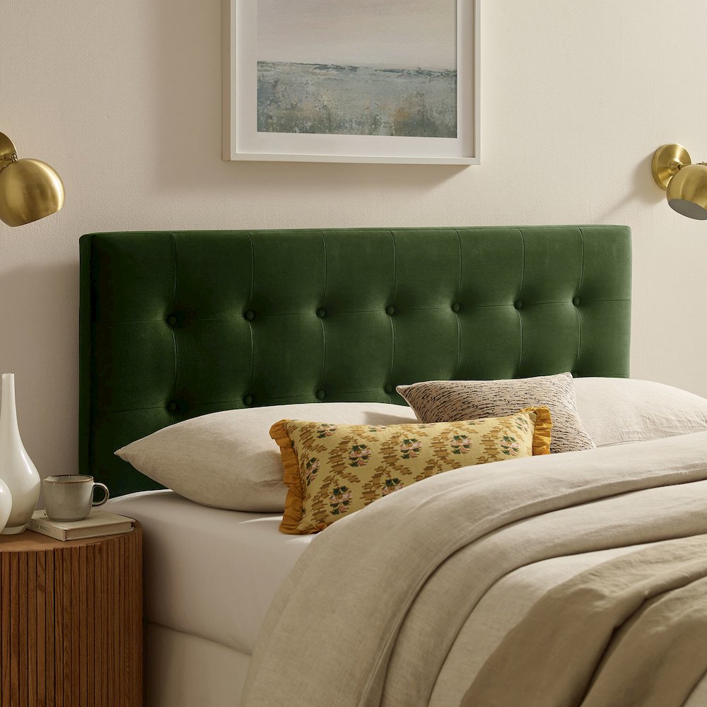 Emily Stain-Resistant Performance Velvet King Size Headboard
