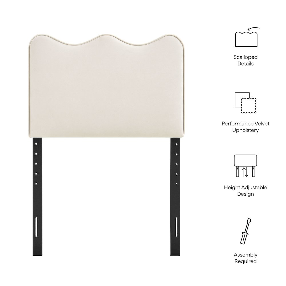 Athena Stain-Resistant Performance Velvet Twin Size Headboard