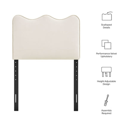 Athena Stain-Resistant Performance Velvet Twin Size Headboard