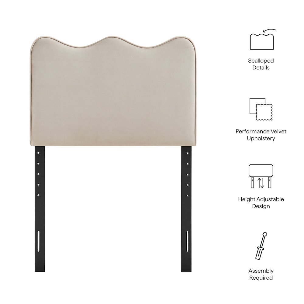Athena Stain-Resistant Performance Velvet Twin Size Headboard