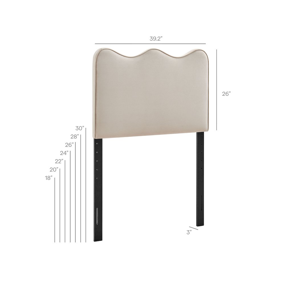 Athena Stain-Resistant Performance Velvet Twin Size Headboard