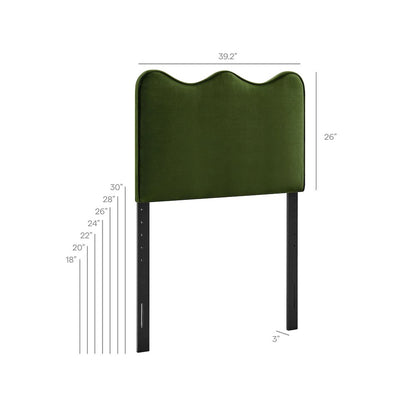Athena Stain-Resistant Performance Velvet Twin Size Headboard